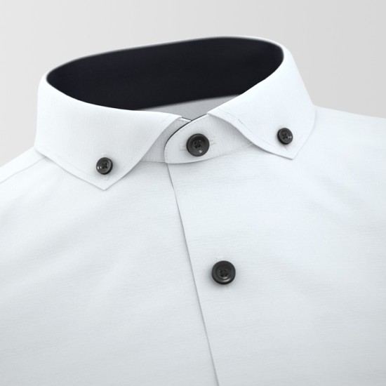 White With Black contrast Formal Shirt
